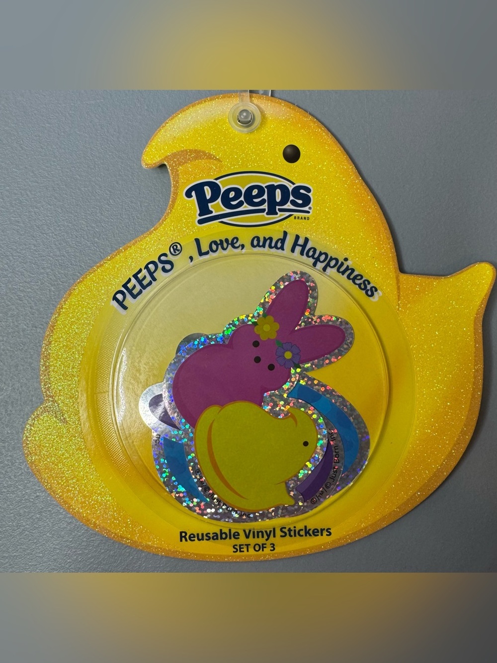 Peeps Reusable Vinyl Sticker Set pink purple bunny yellow chick blue egg tumbler